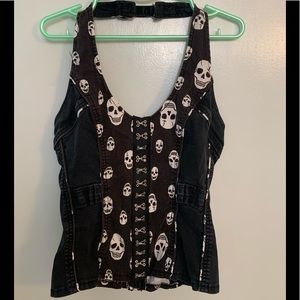 Royal Bones Skull Halter Corset